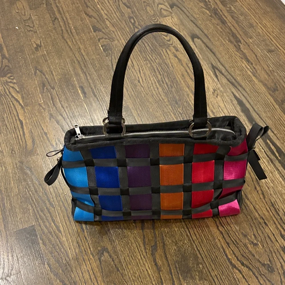 Multicolor Woven Tote Bag